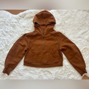Lululemon Scuba Oversized Half-Zip Hoodie, Copper Brown, XS/S